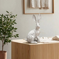 Rabbit Figurine Resin Rabbit Statue with Textured Surface Bunny Statue Weathered Bunny Decor Rustic for Decorators, Tabletop