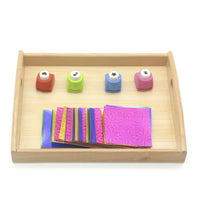 Early Education Mini Shape Puncher Set Parent-Child Interaction Child-Centered Punching Activity Child-Friendly Craft Hole Punch Kit Wooden Tray Included for Preschoolers, Toddlers, Kids, Home, Classroom