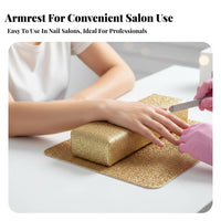 Comfortable Support Manicure Hand Rest Pillow Easy to Clean Glitter Hand Rest Set Waterproof for Manicurists, Beauty Professionals, Home