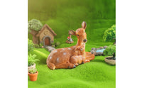 Deer Figurine Resin Deer Statue Fawn Statue Decorative Buck Sculpture Textured for Garden, Courtyard