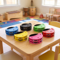6 Pieces Foot Tambourine Hands Foot Percussion Double-Row Percussion Instrument for Guitarists, Music Students, Live Performance, Acoustic Gigs