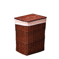 Large Woven Laundry Hamper with Lid - Fabric Storage Basket for Bedroom & Bathroom
