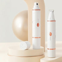 Low Noise Pet Trimmer with Nail Grinder Rechargeable 2-in-1 Pet Grooming Device Electric Dog Nail Grinder Lightweight for Travel