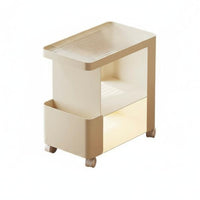 Elegant and design 2-Tier Rolling Side Table Multi-Functional Mobile Furniture Space-Saving Utility cart robustDuty for homeowners, Office Workers, Living Room, Bedroom, Kitchen, Balcony