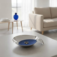 Jewelry Dish with Leather Lining Mirror Finish Leaf-Shaped Storage Tray Asymmetrical for Coffee Table