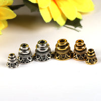Tibetan Silver Alloy Pagoda Bead for Mala Necklaces and Pendants