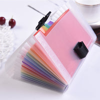 A6 Mini Plastic Expanding File Folder with 13 Pockets, Rainbow Accordion Document Organizer for Office and Home