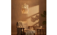 Handmade Macrame Lampshade Cylindrical Macrame Pendant Light Shade Decorative Lampshade with Fringe Unique Design for Bedroom, Cafe