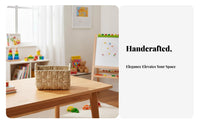 Hand-Woven Paper Rope Basket Rustic Design Rectangular Paper Rope Basket Woven Toy Storage Box Sturdy for Pantry