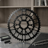 Flush Mount bike Chainring  Black Double Chainring Lightweight Biking Component