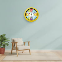 Educational Analog Learning Wall Clock Color-Coded Analog Learning Wall Clock Child-Friendly for Playroom