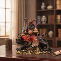 Zhao Gongming Statue Multicolor Zhao Gongming Sculpture Heavy Wealth God Statue for Altar, Office