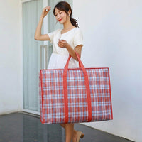 Sturdy Moving Bags and Laundry Bags, 105.6L Breathable Storage Bag with Zipper, Reinforced Stackable Woven Polypropylene for Shoes and Moving
