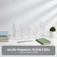 Multi-Compartment document Sorter Space-Saving Desk Organizer upright Storage