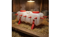 14-Outlet Milk Dispenser Red Accents Piglet Milk Dispenser Screw Lids