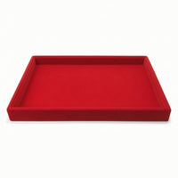 Countertop Jewelry Tray with Raised Sides Shallow Fabric Display Tray Soft Organizer Velvet for Retail Counter, Home Organization