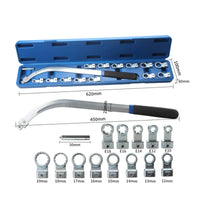 15 Pieces Drive Belt Tool Set with Ratcheting Wrench Compact Drive Belt Wrench Set Hard-to-Reach for Mechanics