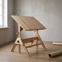 Adjustable Drafting Table L-Square Included Wooden Drafting Table Slanted Tabletop Furniture