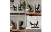 Decorative Dog Bookends Textured Canine Bookends Sculpted Book Supports Stylish for Readers, Desk