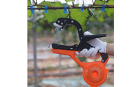Orange Plastic Body Manual Vine Tie Tool Trigger Handle Handheld Tape Tie Tool Clamp Style Plant Tying Tape Machine Spool Housing for Orchard Work, Gardening