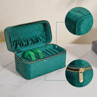 Bracelet Storage Box with Zipper Zippered Bracelet Box with Slots Bangle Case Velvet-Lined-Lined Secure for Travelers, Dresser