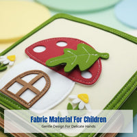 3D Fabric Busy Board, Montessori Educational Book, Mushroom House, Cartoon Activity Toy for Kids