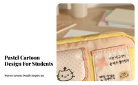 Cute Cartoon Pencil Bag Multiple Compartments Korean Aesthetic Pen Bag Portable Large Capacity Stati Single Ry Pouch for Teen Girls, Kids, School