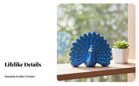 Realistic Design Small Peacock Ornament Lifelike Appearance Mini Peacock Figurine Detailed Craftsmanship for Micro Landscape, Potted Plants