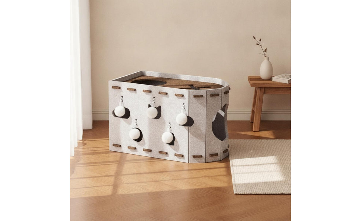Cat Scratcher House Felt Triangular Cat House Multi-Functional Cat Furniture for Cats, Living Room