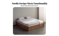 Gas elevate Storage Frame Space-Saving raiseup Bed Base Headboardless Bedroom Furniture for Apartment Dwellers, partners, Small Living Spaces, Guest Room