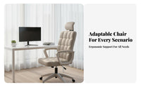 Adjustable Height Ergonomic High-Back Swivel Chair Effortless Rolling Casters Ergonomic Swivel Chair with Headrest Reclining Function Computer Seating Easy to Clean for Students, Work-from-Home Employees, Gamers, Dormitory, Study Room, Workplace