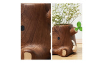 Wooden Pen Holder Solid Wood Stump Pen Holder Wooden Desk Organizer Carved Container Charming for Students, Office, Study
