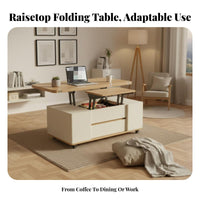 raiseTop Coffee-to-Dining Table Multi-Functional Split raiseTop Coffee Table Mobile with casters Sturdy for Dorm Rooms