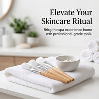 cosmetic Salon Facial Tool with Nylon Bristles and Short Wooden Handle, Skincare Routine Spa Treatment Application for Estheticians