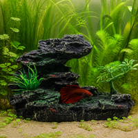 Creative Chinese Style Mountain Aquarium Ornament Resin Craft Decoration