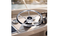 Stainless Steel Boat Steering Wheel Corrosion-Resistant Marine Steering Wheel Rustproof Universal for Boats