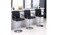 Adjustable Height Bar Stool Padded Seat Adjustable Swivel Bar Stool Certified Gas Lift Faux Leather Kitchen Island Chair for Reception Desk