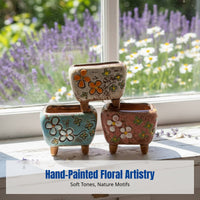 Hand-Painted Korean Pot, Ceramic Nursery Container, Multiple Sizes, Random Pattern