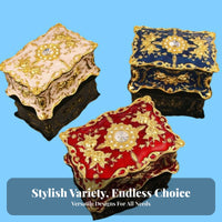 Enamel Finish Vintage Metal Jewelry Box Exquisite Handcraft European Design Jewelry Case Jeweled Accent for Women, Dressing Table, Vanity