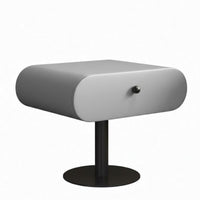 Minimalist Design Single-Drawer Pedestal Nightstand Designer Design Bedside Table Compact Size Accent Cabinet Sturdy Construction for Apartment Dwellers, Homeowners, Students, Bedroom, Small Areas, Hallway, Hotel