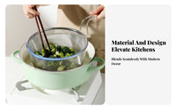 Noodle Skimmer Basket Rust-Resistant Strainer Rustproof Fine Mesh Frying Basket for Hot Pot, Restaurant