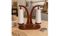 Double-Post-Post Two-axisAxis Yarn Holder Curved Frame Bamboo Yarn Holder Natural Wood Grain Polished Finish