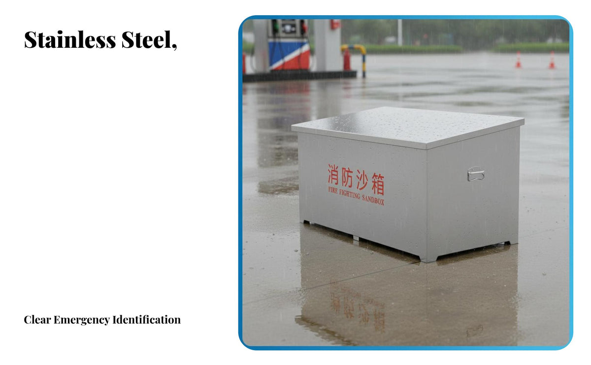 Large Capacity Fire Sand Box Long-Lasting Fire Extinguishing Sand Bin Heavy Duty Firefighting Equipment Easy Accessible Lid for Gas Station Personnel, Industrial Workers, Factories, Warehouses, Commercial Buildings, Oil Fields