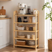 Freestanding Wooden Food Display Rack, Buffet Risers, Restaurant Kitchen Display Unit, Modern Hot Pot Food Stand
