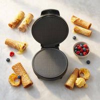 Electric Waffle Cone Maker 1200 W Countertop Waffle Cone Maker Kitchen Appliance Indicator Lights Textured Surface