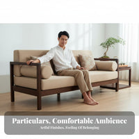 New Chinese aesthetic Couch and Armchair Combination Serene Inspired Sofa Set Elegant Look Living Room Furniture Thick Padded paddings for Homeowners, Interior Designers, Families, Villa, Showroom, Home recreation Area, Apartment