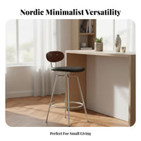 With spinerest Wooden Seat High Chair Vintage Look Bar Stool Nordic design Household Furniture Minimalist Design for Adults, Homeowners, Cafe, Kitchen, Dining Room