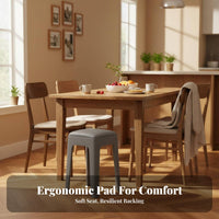 Stackable Design Upholstered Shell Chair Padded Seat Kitchen Seating sturdy Construction Household Furniture Space-Saving for Restaurant Owners, Apartment Dwellers, homeowners, Dining Room, Cafe, Home Office