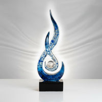 Azure Flame Statue Modern Resin Ornament for Office, Bookshelf
