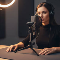 Adjustable Desktop Audio Capture Device Stand Tabletop Desktop Mic Stand Stable Low-Profile for Recording, Broadcasting